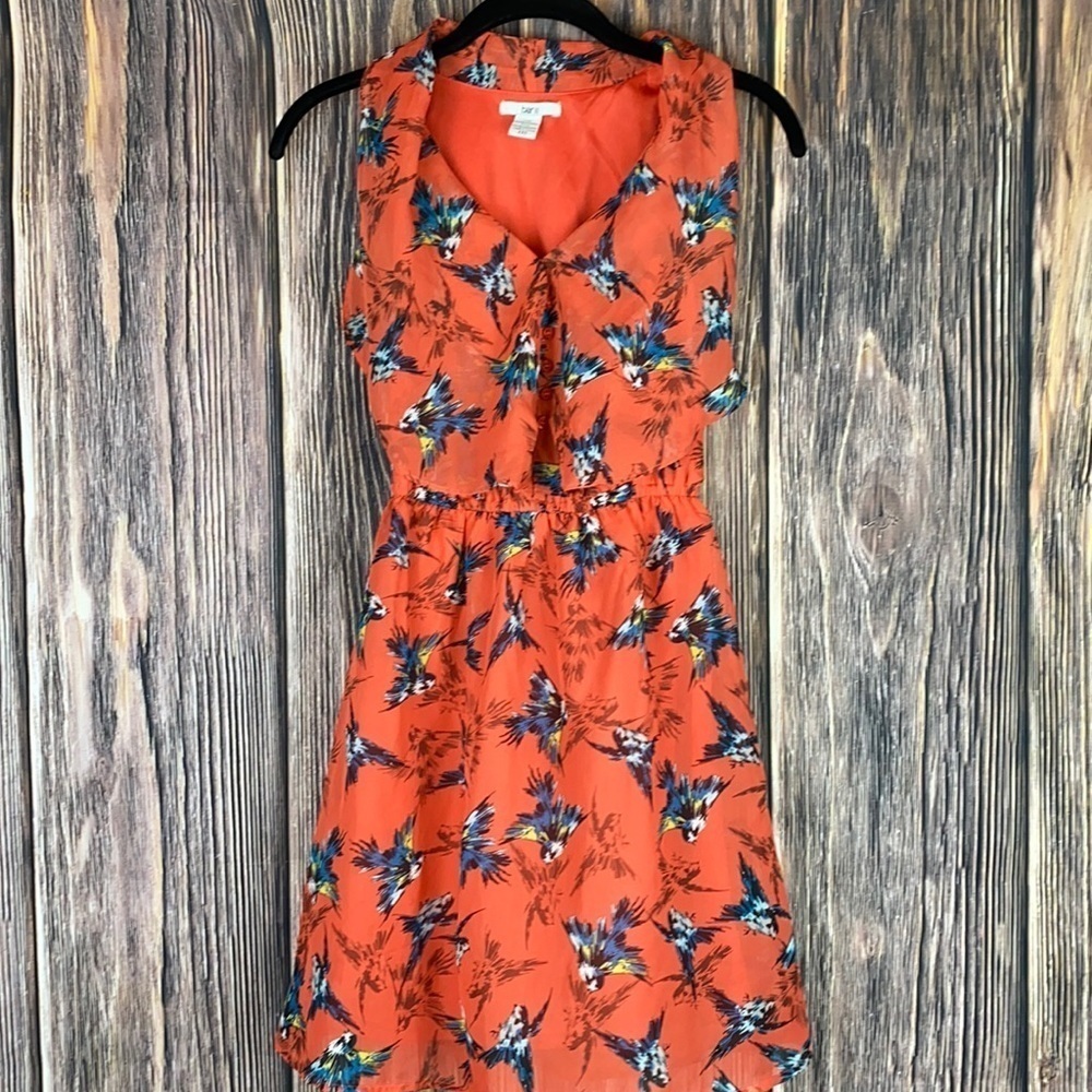 Bar lll Red Dress W/Blue Birds